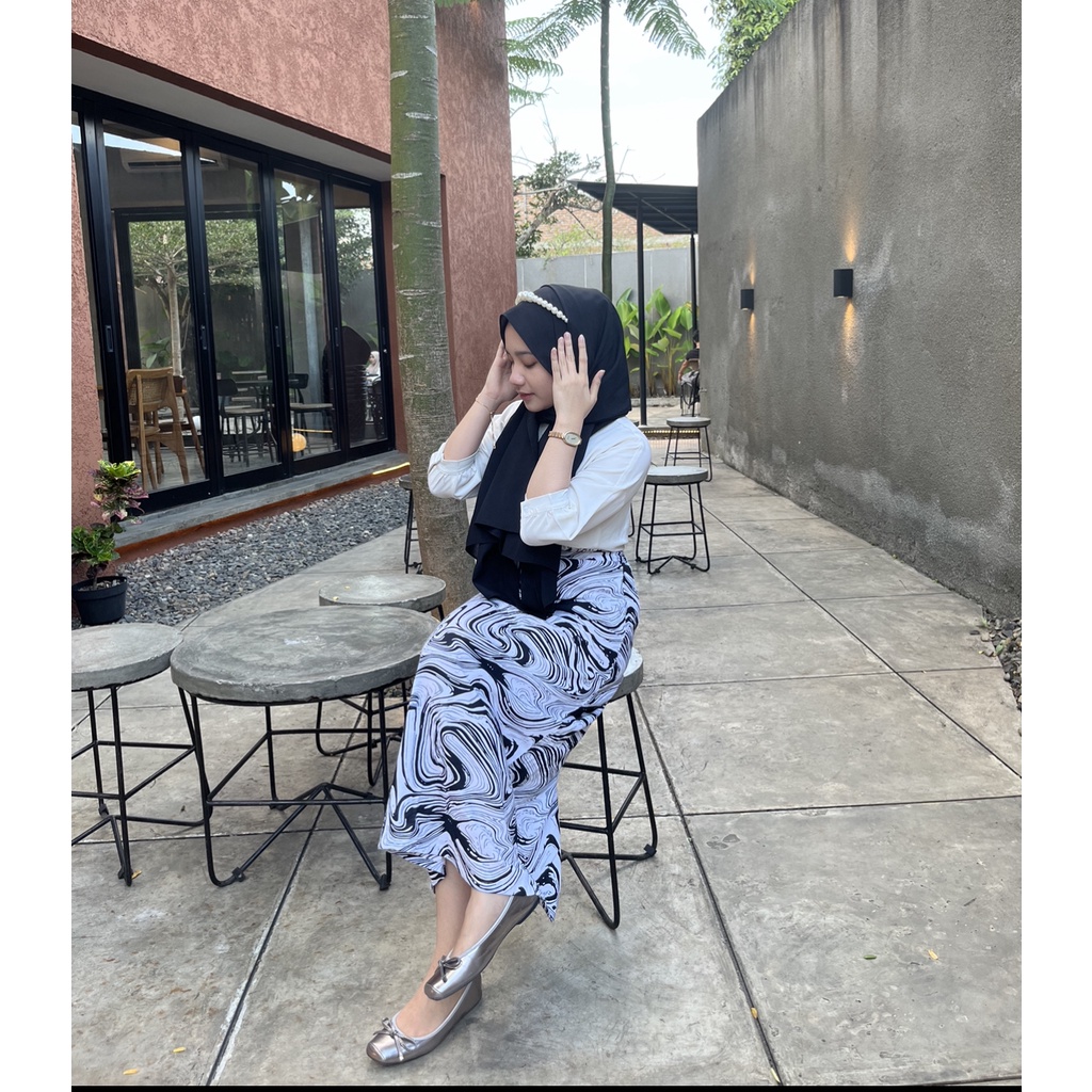 Moonlife/marble Span/กระโปรงสไตล ์ เกาหลี