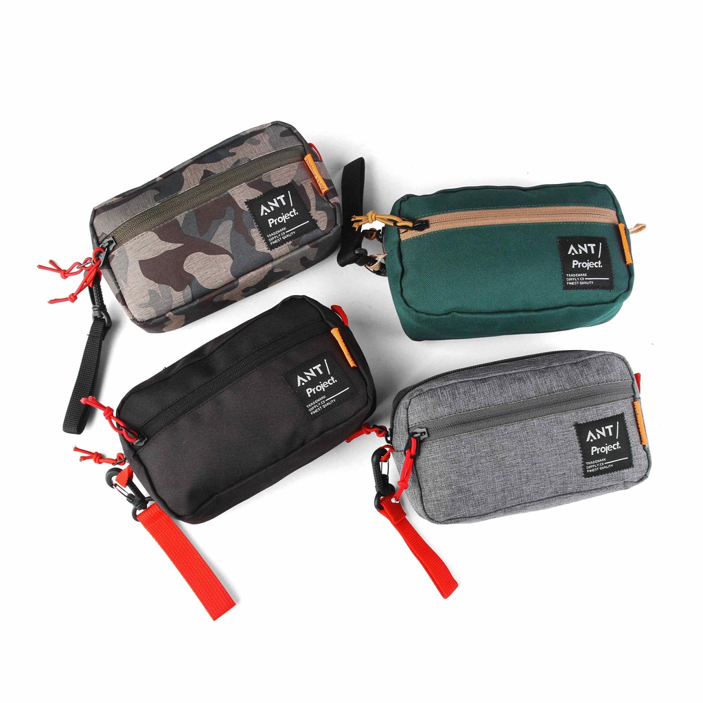 HIJAU กระเป๋าถือผู้ชายคลัทช์กระเป๋าถือขนาดเล็กกระเป๋าสตางค์ Gadget Mini Bag Camo Army สีดําสีเขียว