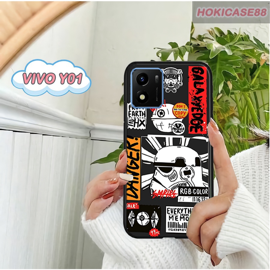 เคส Vivo Y01 2022 - เคส Astronaut Gllosy - เคส Vivo Y01 - เคสเงา - Fullprint Hardcase สําหรับโทรศัพท