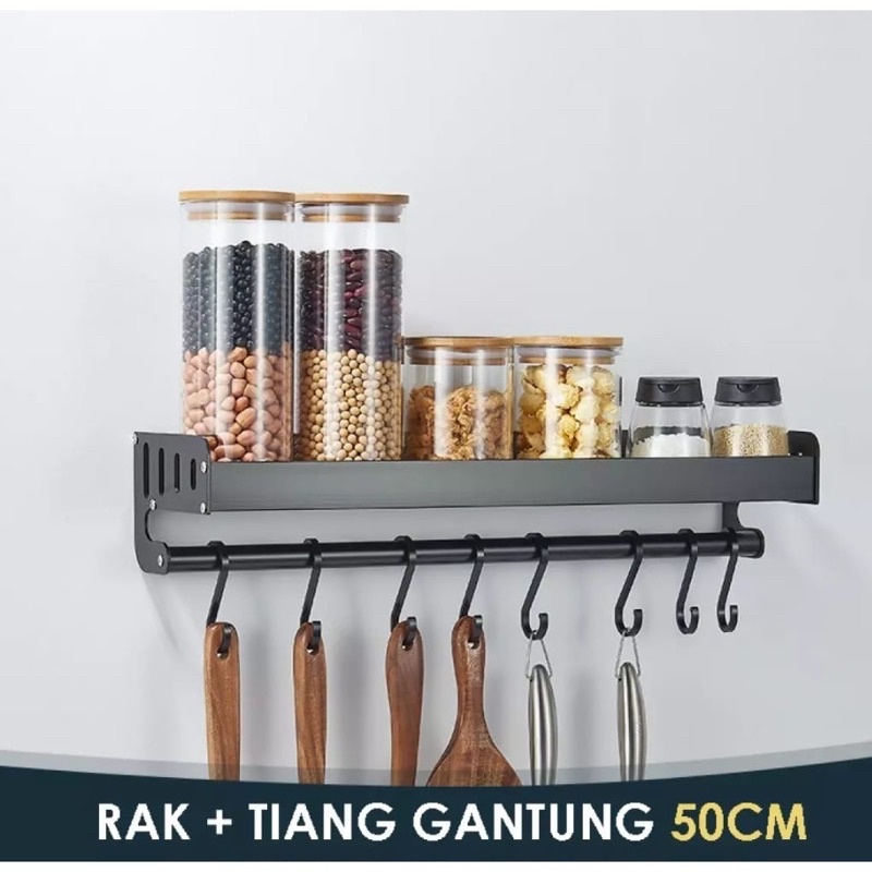 [IRON Wall Spice Rack] KITCHEN Wall Spice Rack Multifunctional KITCHEN Spice Storage Rack ชั้นวางของ