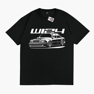 เสื้อยืด พิมพ์ลายโลโก้ MERCEDES BENZ W124 JDM HOLOGRAM สําหรับผู้ชาย