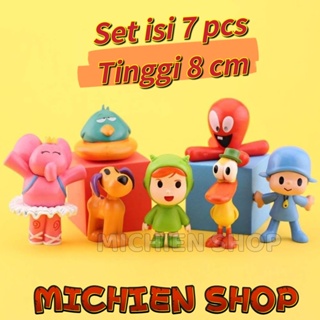 Pocoyo ฟิกเกอร์แอคชั่น ท็อปเปอร์เค้ก 7 ชิ้น