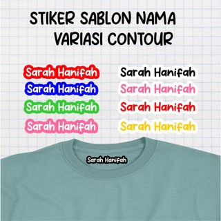 Sticker Label Nama Kain Baju Isi 50Pcs Kaos Sablon Setrika Sticker Iron Custom Tulisan (Per Pack isi 50 Pcs)