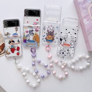 ใหม่ เคสโทรศัพท์มือถือ กันกระแทก ลายสุนัข แมว แมรี่ ปิโนชิโอ้ พร้อมสายคล้องมือ สําหรับ Samsung Galaxy Z Flip4 Z Flip3 ZFlip4