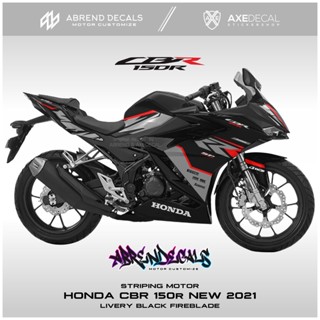 สติกเกอร์ติดตกแต่งรถจักรยานยนต์ สีดํา สําหรับ HONDA CBR 150R NEW 2021 CBR 150R