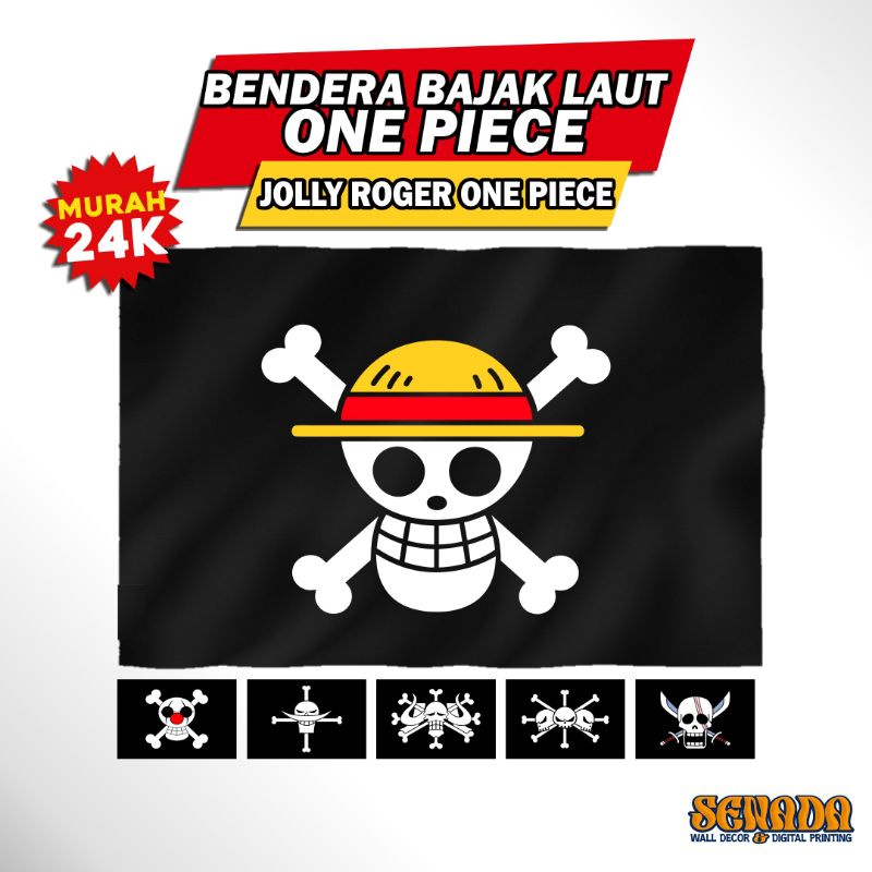 ธงวันพีซ ธงโลโก้โจรสลัดวันพีซ JOLLY ROGER ตกแต่งห้องวันพีซ
