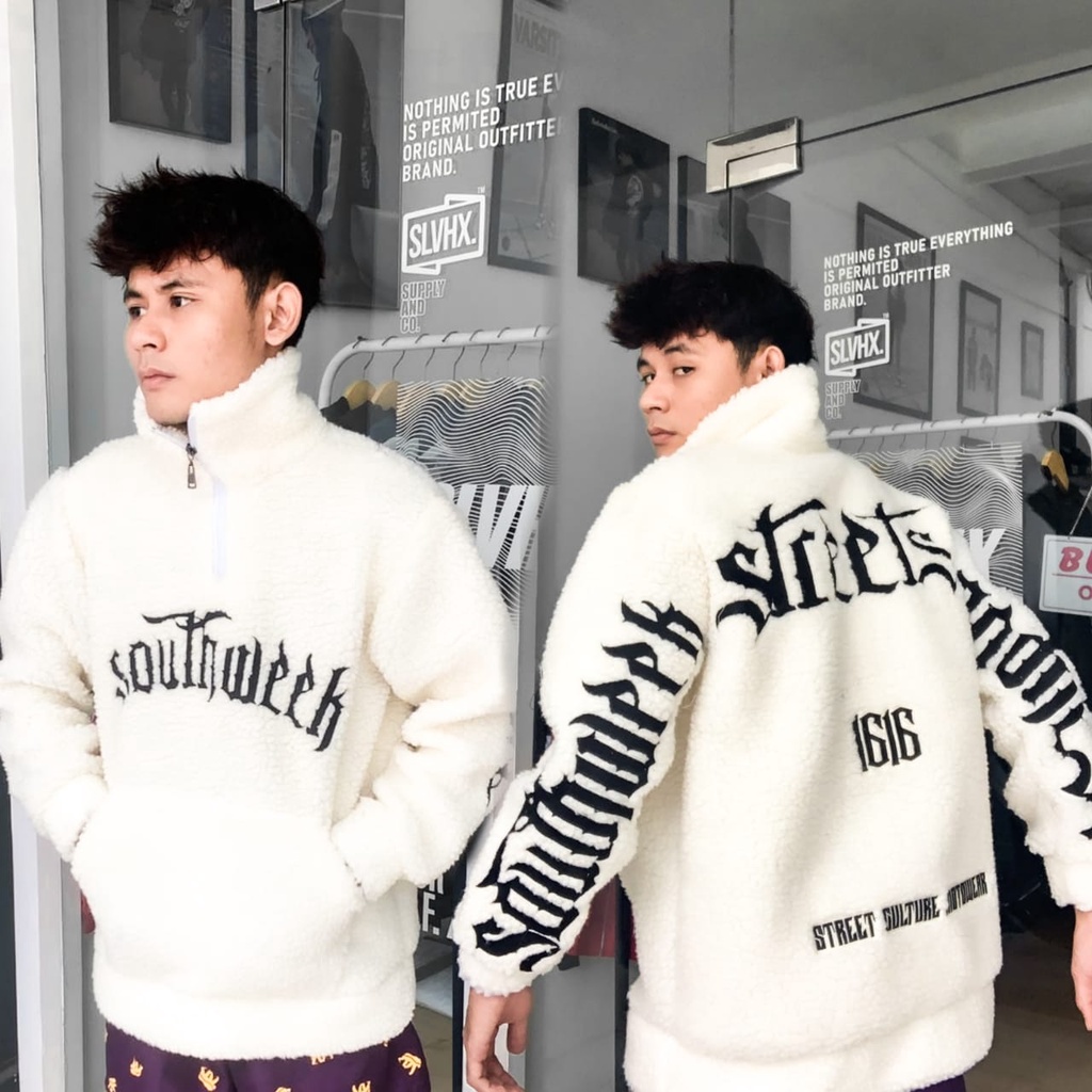 ผู้ชายครีม Sherpa Jacket - Original Salvio Hexia Sherpa Fleece Jacket - Sherpa Jacket