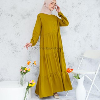 Gamis Homey Dress POLOS โดย Dian Hijab - ผ้าฝ้ายเรยอนเกรดพรีเมี่ยม สําหรับผู้ใหญ่ (รหัส 6757)