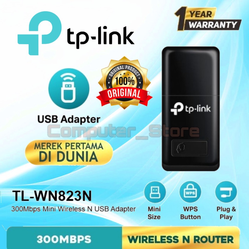 Tp-Link TL-WN823N 300Mbps Mini Wireless N USB Adapter 823N Original Product