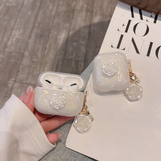 เคสหูฟัง ลายดอกไม้คามิเลีย 3D สําหรับ airpods pro gen 2 1 2 pro 3