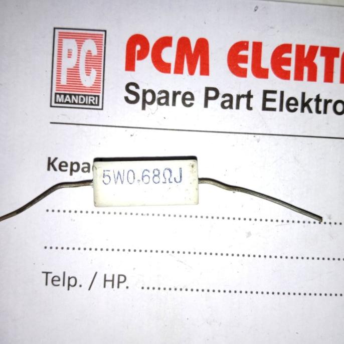R 0.68 โอห์ม 0R68 0.68Ohm 5w 5watt 5 วัตต์ Resistor pcmelektrob90 รับประกัน