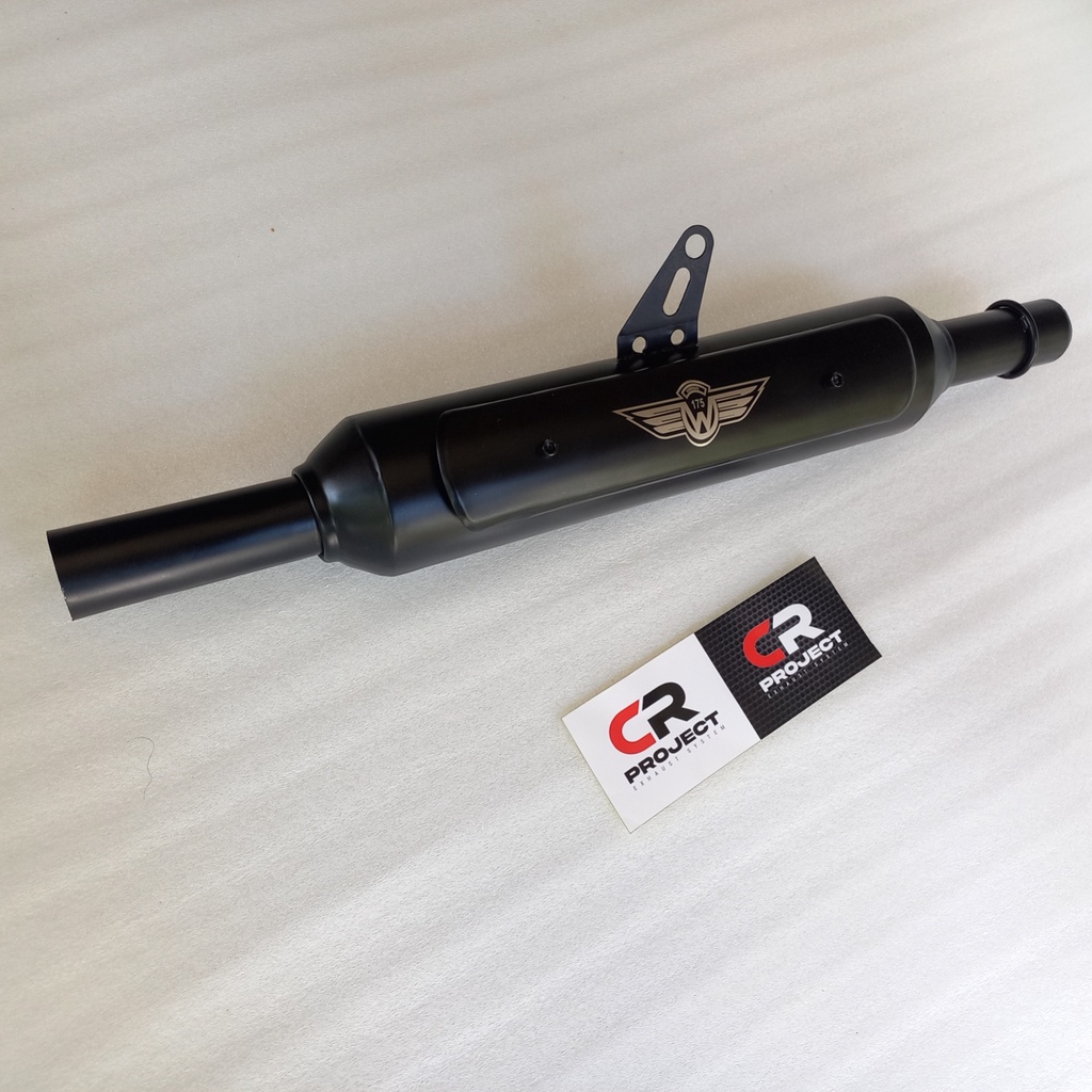 Kawasaki W175 Estrella Black Doff Standard Racing Silencer เฉพาะไอเสีย
