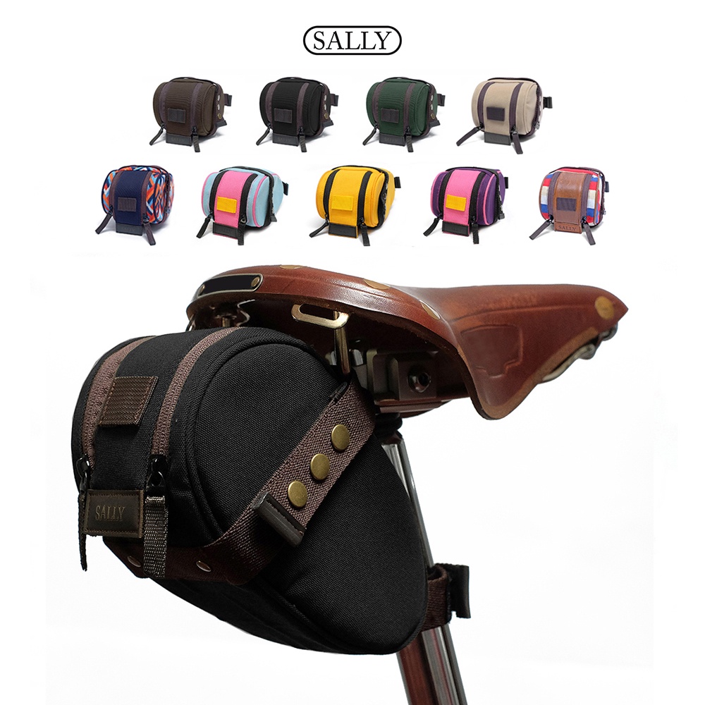 SALLY DELTON Classic - กระเป๋าอานสําหรับจักรยานพับวินเทจ mtb พร็อพจักรยานเกียร์คงที่จักรยานพับได้