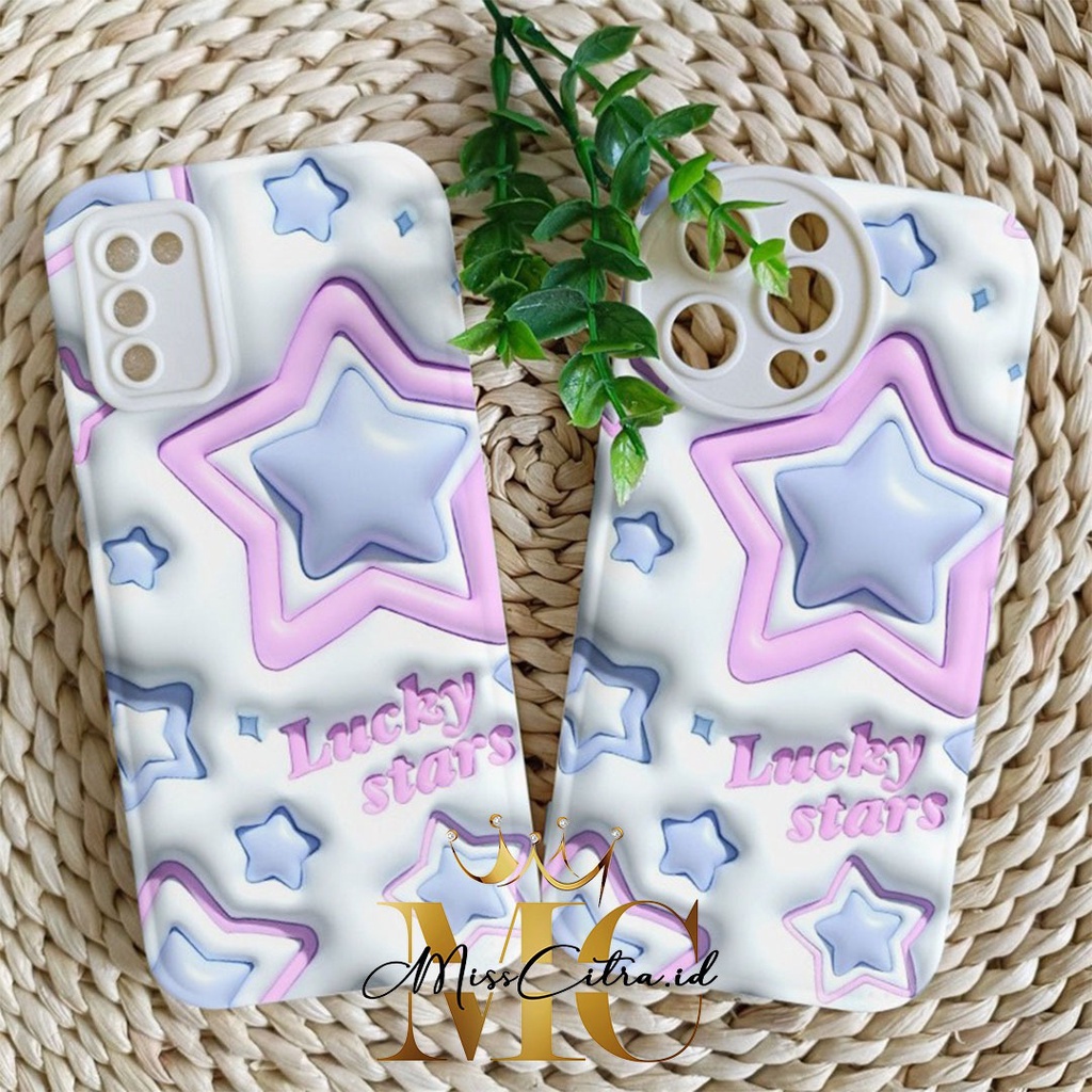 Ss147 LUCKY STARS MOTIF 3D IMAGE SILICONE SOFTCASEสําหรับVIVO Y01 Y02 Y02s Y12 Y12s Y15 Y15s Y16 Y17