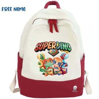 Super DINO UNISEX กระเป๋าเป้สะพายหลัง กระเป๋านักเรียน (ฟรีชื่อ)