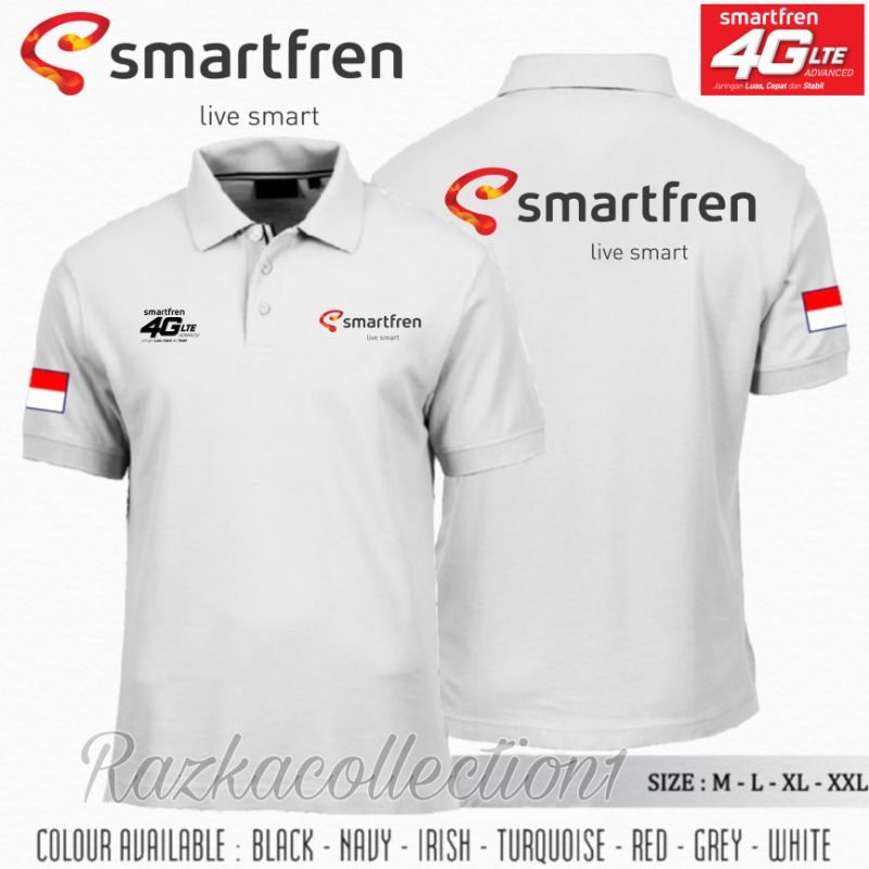 เสื้อโปโลคอปกโลโก้ Smartfren ขั้นสูง 4GLTE
