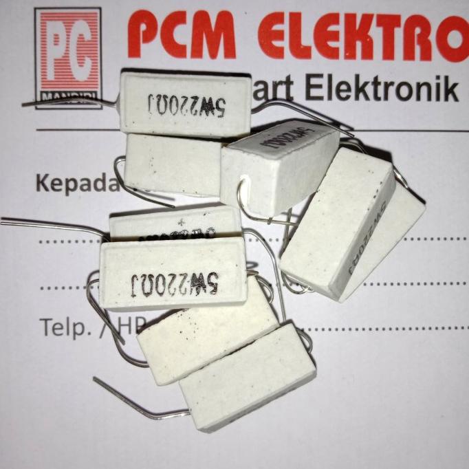 R 220 โอห์ม 220R 220Ohm 5w 5watt 5 วัตต์ ตัวต้านทาน pcmelektrob90 Buru Order