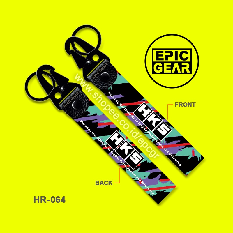 GANTUNGAN คุณภาพสูง COROLLA LOGO HKS KEYCHAIN STRAP MOTORCYCLE CAR COOL BRAND EXHAUST RACING MUFFLER