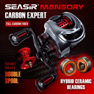 SEASIR Mansory แกนม้วนเซรามิคไฮบริดและฝาปิดด้านข้างสองแกนคาร์บอนไฟเบอร์146กรัมน้ำหนักเบาเป็นพิเศษรอกเบ็ดตกปลา11 + อัตราทดเกียร์1BB 7.3:1สำหรับน้ำจืดและน้ำเค็ม