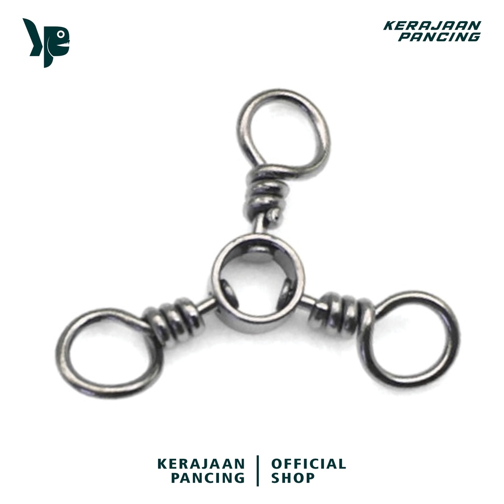 MATA FISHING KINGDOM - KiliKili Barrel Swivel 3 Eyes 3 Way Swivel Fishing Line Solid Ring ทองเหลือง 