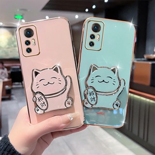 เคสโทรศัพท์มือถือแบบนิ่ม ลายแมวนําโชค พร้อมขาตั้ง สําหรับ Xiaomi 12T Pro 11T Pro 10T Pro 11 lite 12 lite note10 Pro