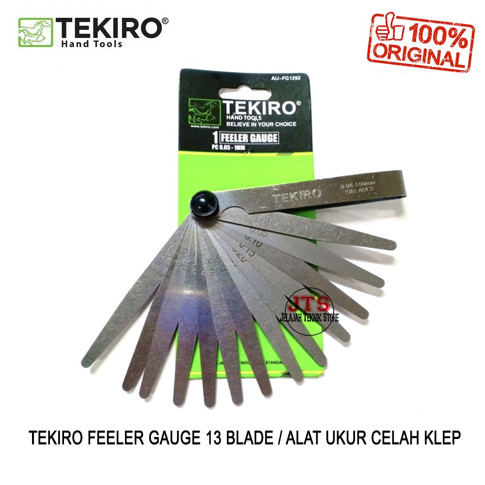 Tekiro Feeler Gauge 13 ใบมีดรถจักรยานยนต์วาล์ว Gap Gauge/Feller Fuller Gauge 0.05 มม.-1.0 มม.