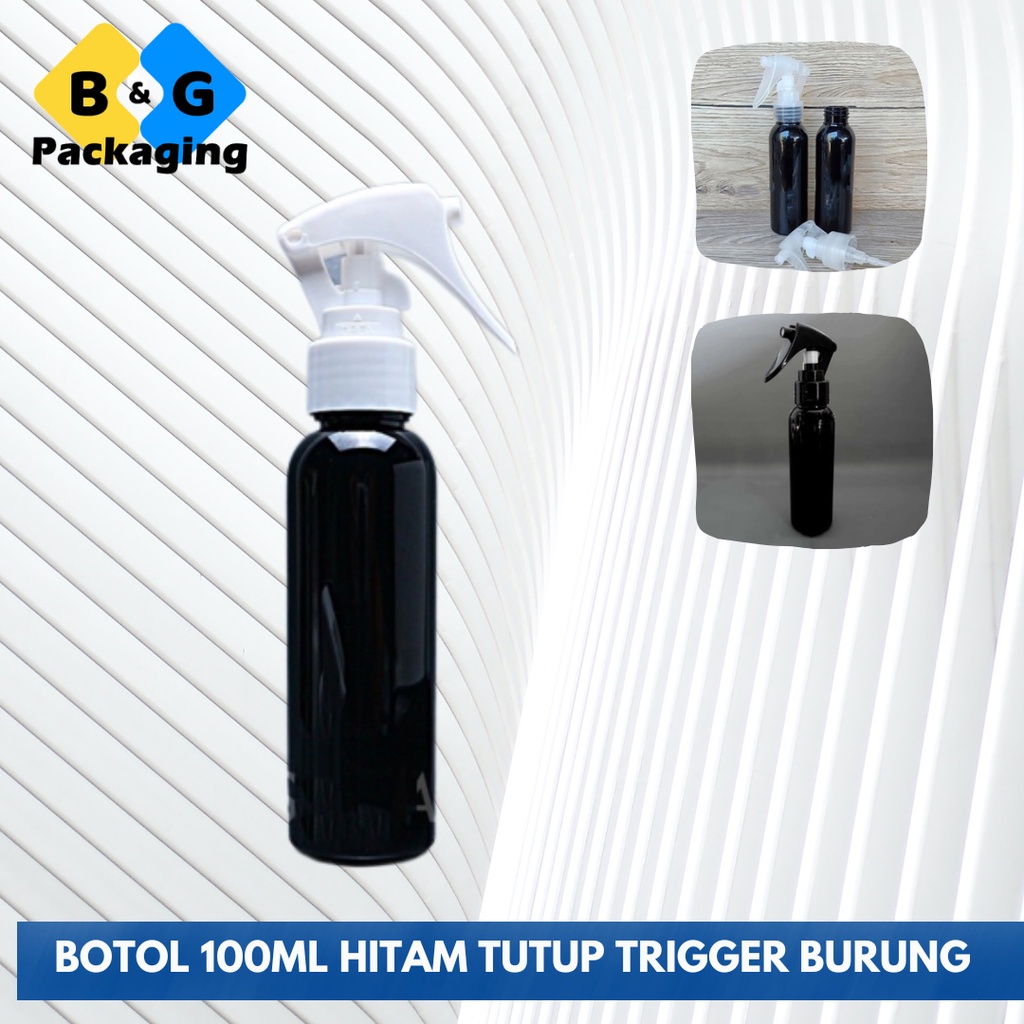 100ML BLACK TRIGGER BIRD BOTTLE CLEAR WHITE BLACK / 100ML ขวดพลาสติก TRIGGER REFILLABLE CONTAINER