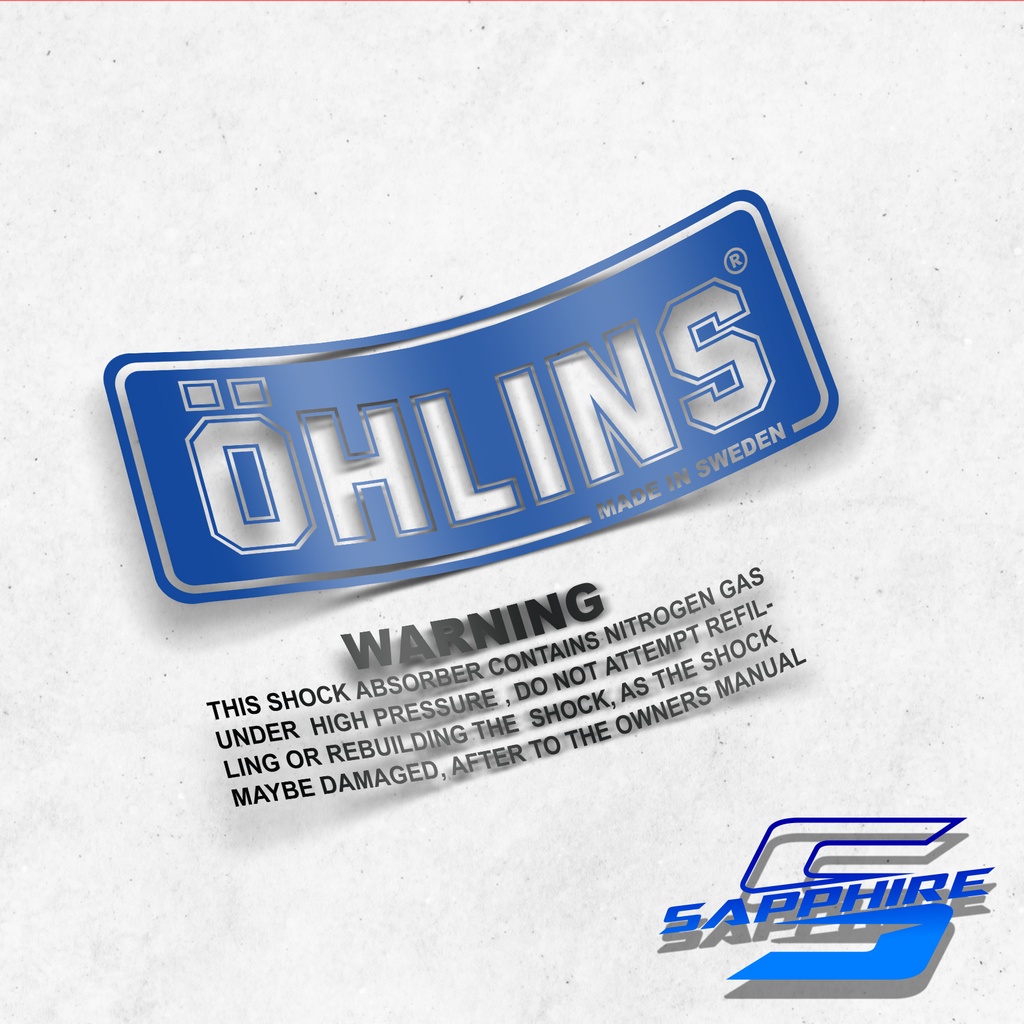 สติ๊กเกอร์โช้คสีน้ําเงิน Ohlins
