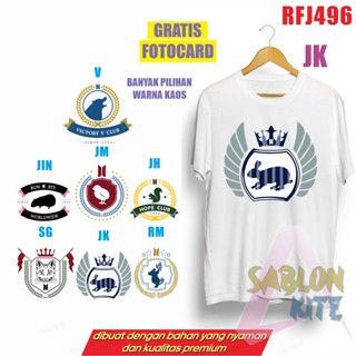 โฟโต้การ์ดฟรี! เสื้อยืด พิมพ์ลายโลโก้ Kpop Run BT RFJ496 RM JK JH JM SG JIN VI