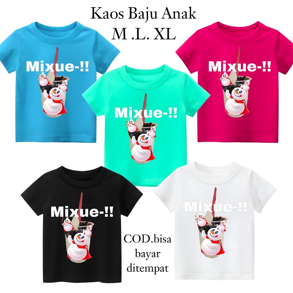 Hokyfashion Mixue Cream MLXL เสื้อยืดเด็กสําหรับเด็กชายและเด็กหญิง