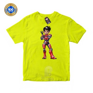 (ฟรีชื่อ) เสื้อยืด ผ้าฝ้าย พิมพ์ลายการ์ตูน MECHAMATO UNISEX สําหรับเด็ก