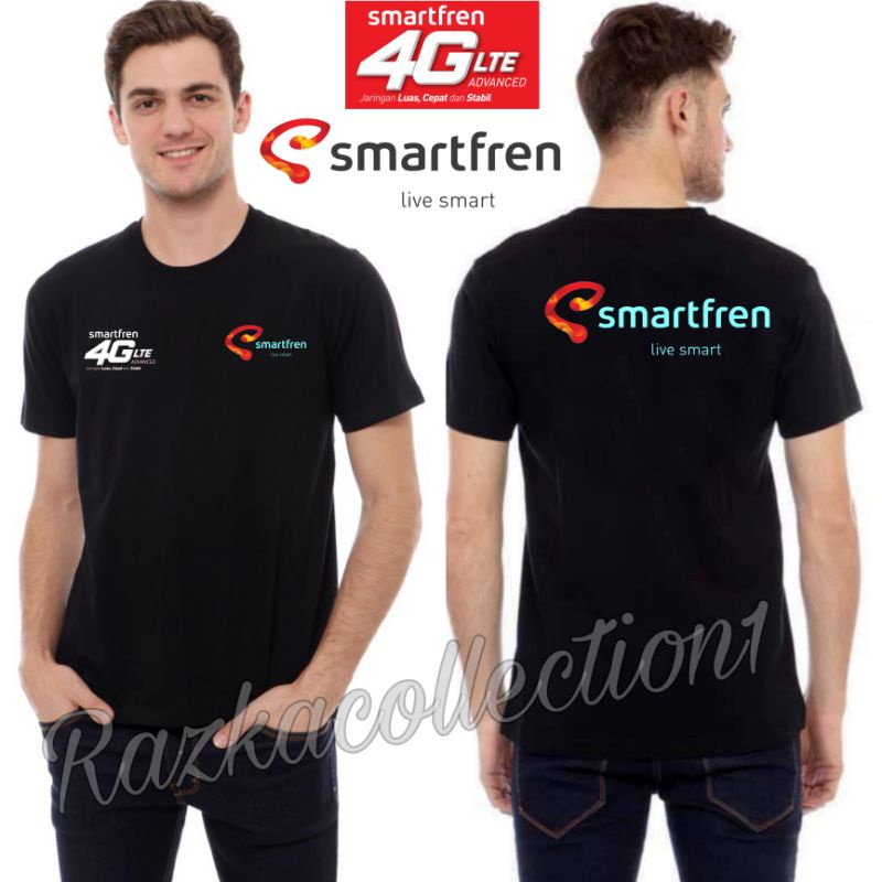 เสื้อยืดแขนสั้นโลโก้ Smartfren 4GLTE Advance Live Smart