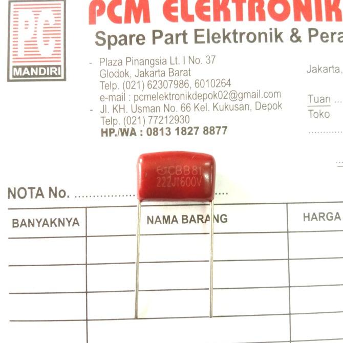 Milar 222 1600 222J1600V 222J 1600V 2.2nF 2N2 2.2 nF Nano Farad pcmelektrob90 ยอดนิยมมาก