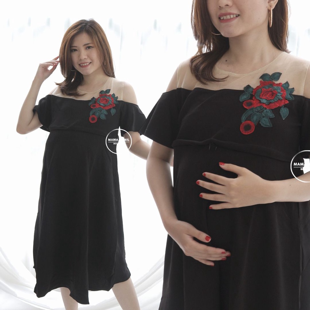 Mamahamilbutik Maternity DRESS ปาร์ตี้ให้นมบุตร AGATHA DRESS - DRO 827