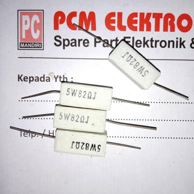 R 82 โอห์ม 82R 82Ohm 5w 5watt 5 วัตต์ Resistor pcmelektrob90 รับประกัน