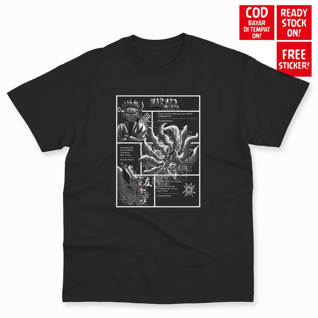 NARUTO UZUMAKI KURAMA ANIME MANGA JAPAN เสื้อยืด