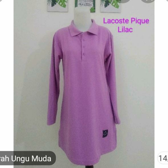 UNGU ชุดเดรสคอปก Lacoste ผู้หญิง LILAC/LIGHT PURPLE แขนยาว Muslimah - S U9D4