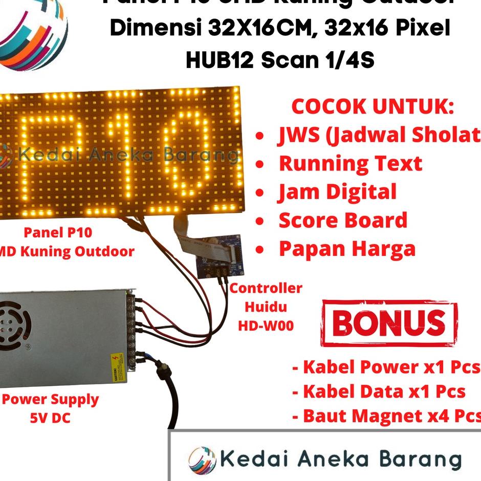 [Code 77] โมดูลแผงไฟ LED P10 SMD สีเหลือง สีเหลือง สําหรับกลางแจ้ง