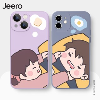 Jeero เคสคู่ เคสไอโฟน คู่รัก กันกระแทกซิลิโคนนุ่มการ์ตูนน่ารักตลก เคสโทรศัพท์ Compatible for iPhone 15 14 13 12 11 Pro Max SE 2020 X XR XS 8 7 6 6S Plus พลัส HFE1948