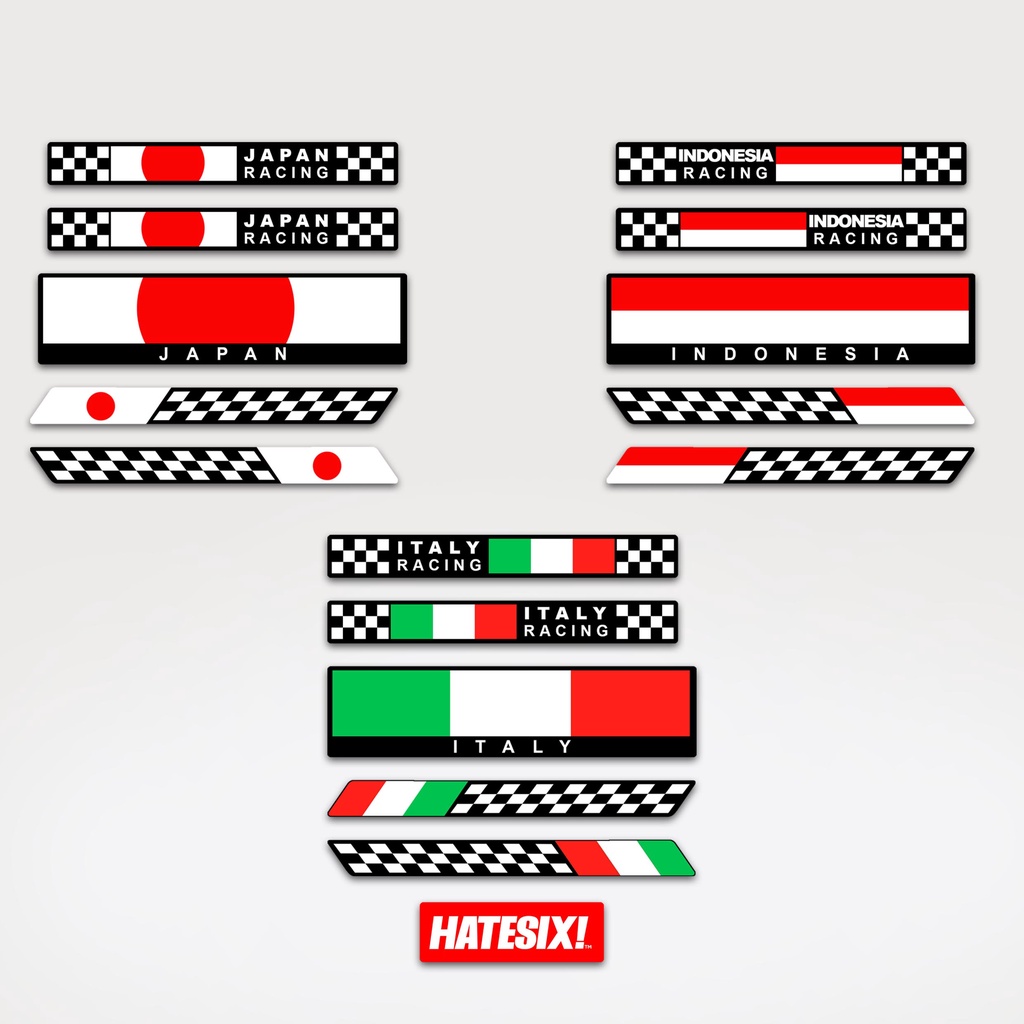 สติ๊กเกอร์รูปลอกธงแข่ง Hatesix
