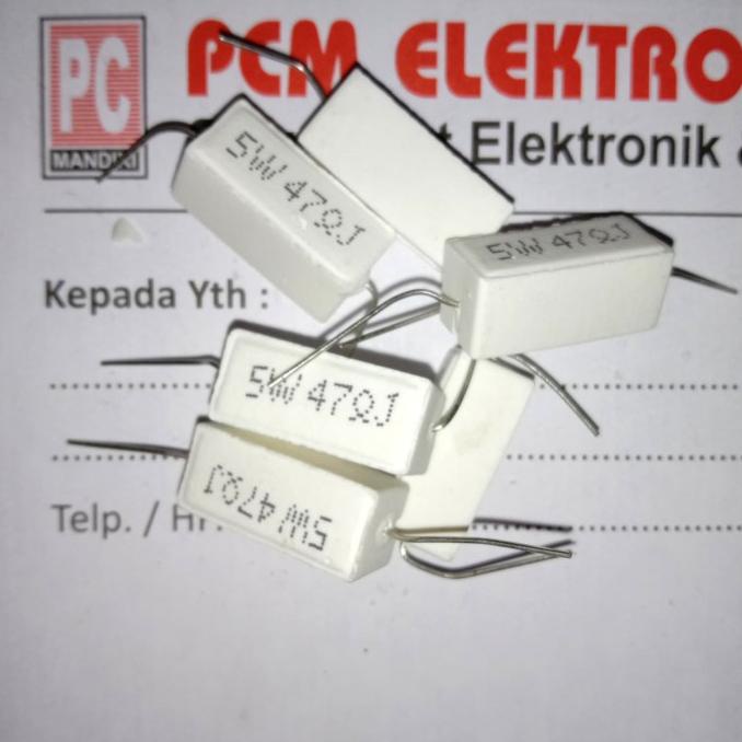 R 47 ohm 47R 47Ohm 5w 5watt 5 วัตต์ Resistor pcmelektrob90 รับส่วนลดเลย