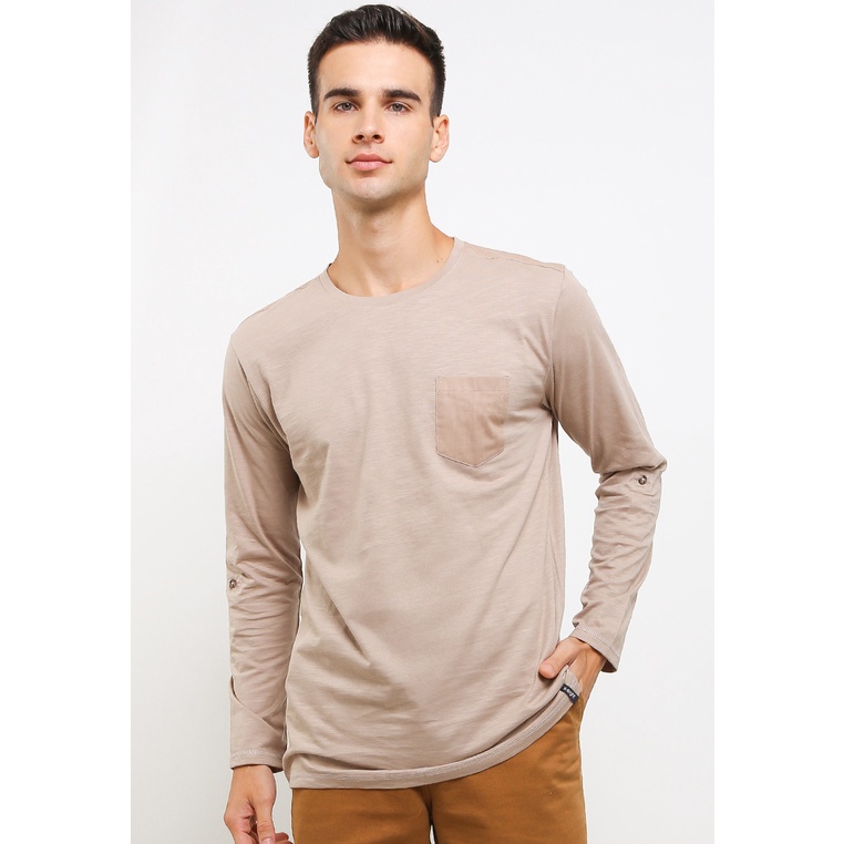 X8 Devano T-Shirt - เสื้อยืดผู้ชายสีน้ําตาลอ่อน