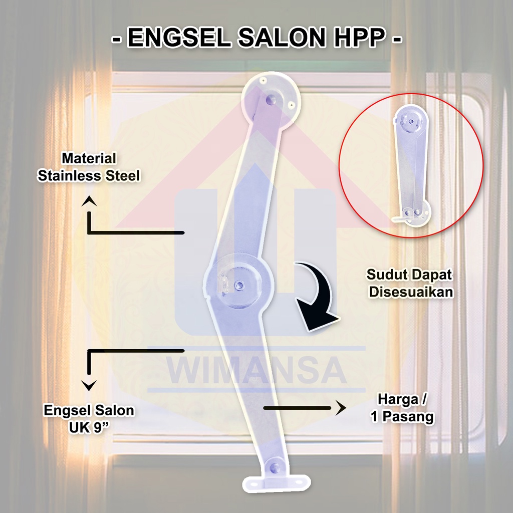 HPP SALON HINGE 9 นิ้ว สีเงิน - สแตนเลส