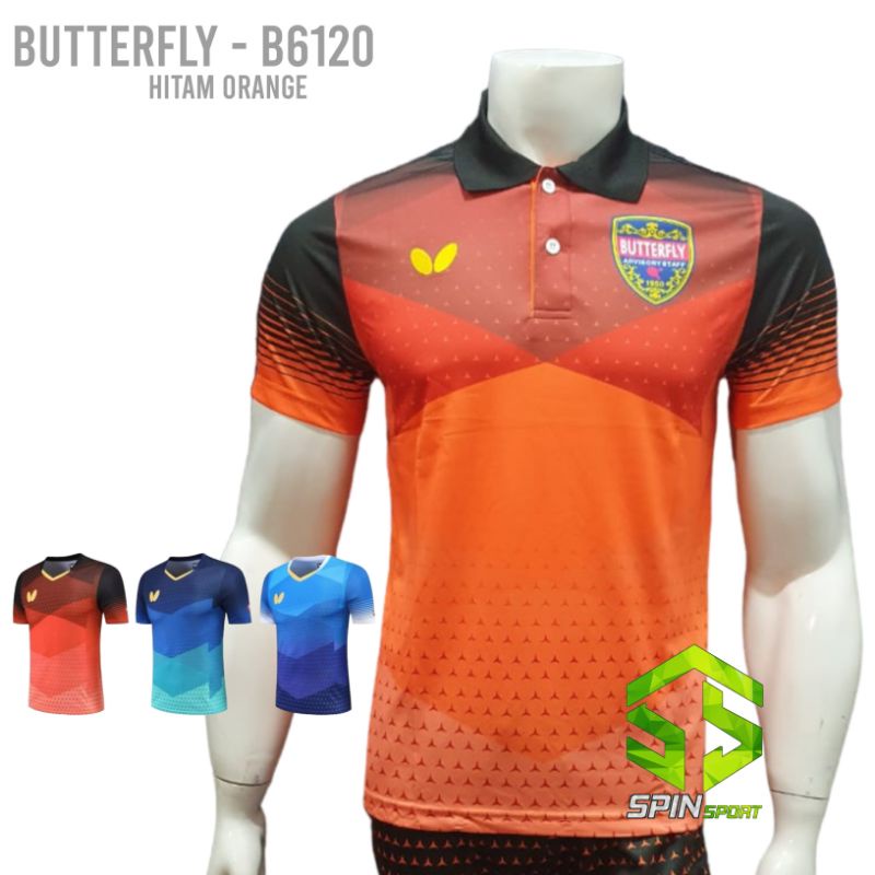 Hitam [B6120 สีดํา สีส้ม] Kaos Butterfly Import Go Premium Latest Series Jersey เสื้อปิงปอง กีฬา ปิงปอง ปิงปอง ปิงปอง เสื้อยืด เสื้อผ้า เด็กผู้ชาย ผู้หญิง 6120
