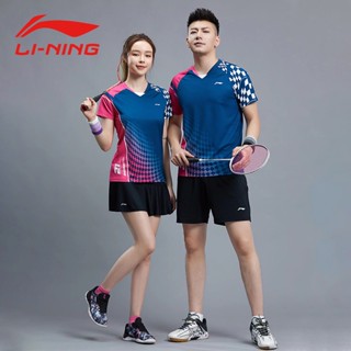 LI NING เสื้อกีฬาแบดมินตัน แขนสั้น ระบายอากาศได้ดี 2023 ขายดี 3670