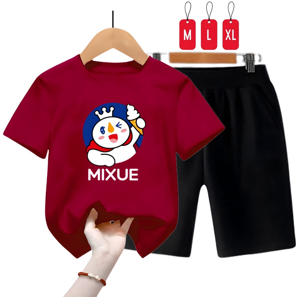 MIXUE เสื้อยืดเด็กชายและเด็กหญิง/เสื้อยืดเด็ก