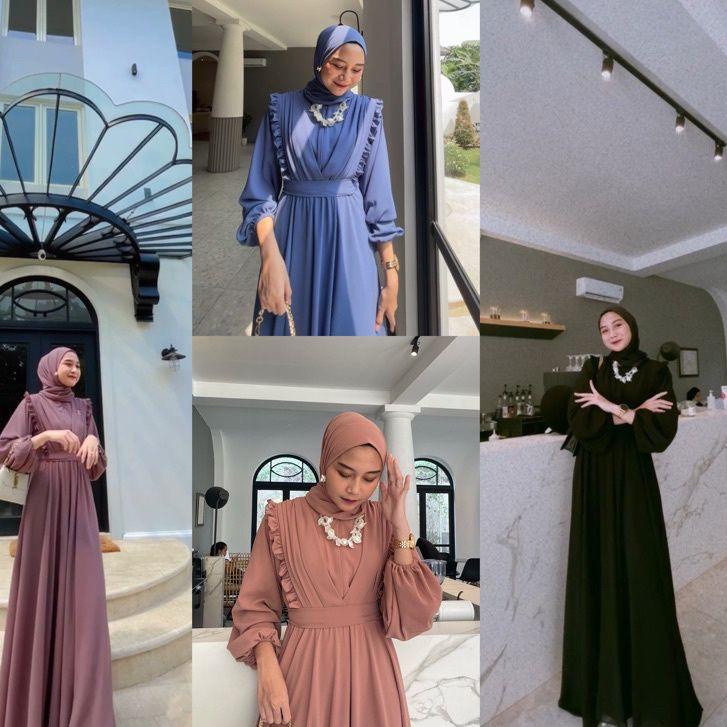 เสื้อคลุมผ้า / AZALEA ชุดเดรสผ้า / เสื้อคลุมผู้หญิง / ชุดเดรสมุสลิม วัยรุ่น / เสื้อคลุมปาร์ตี้ แต่งพรีเวดดิ้ง / ชุดมุสลิมล่าสุด / เสื้อคลุมชาวมาเลเซีย - เสื้อคลุมเชิญชาวมุสลิม / เสื้อคลุมโอลา ขนาด M L XL / ร้านมอสเล็มไกล ★Jwf❁