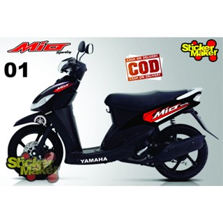 สติกเกอร์ตัดตัวถัง yamaha mio striping Motorcycle mio hutam 01