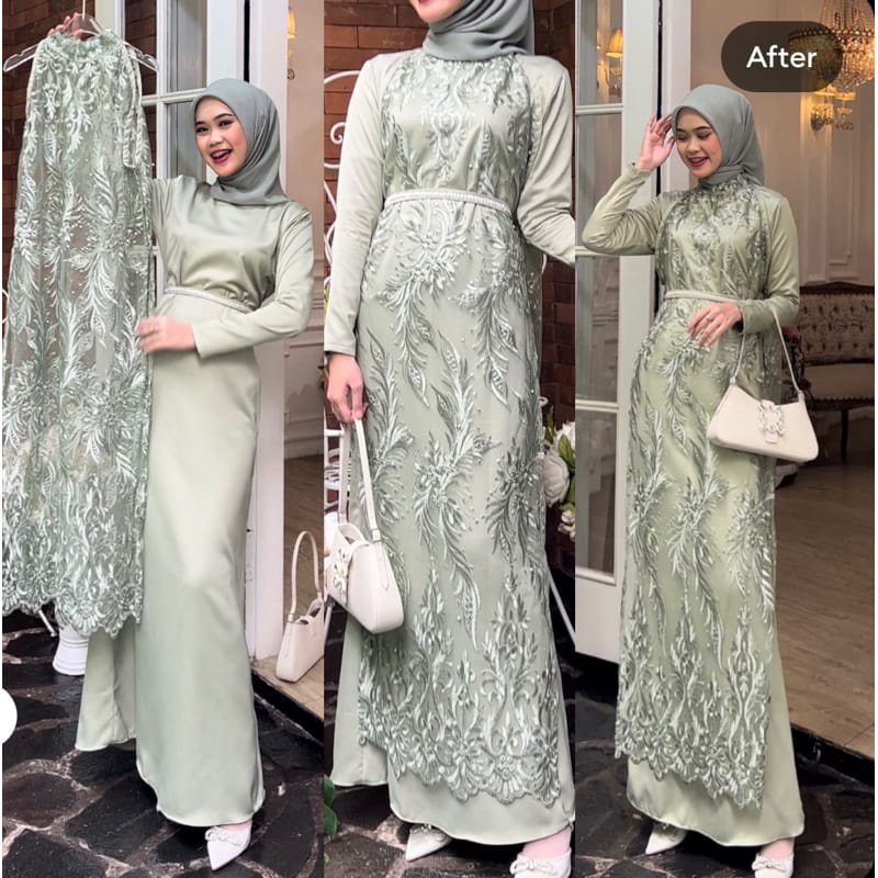 Ied SERIES!! Vabina INNER DRESS + BUSUI FRIENDLY + BELT SILK ARMANY SIZE M, L, XL, XXL KONDANGANGAN DRESS PARTY DRESS LAST EID DRESS FAMILY UNIFORM DRESS