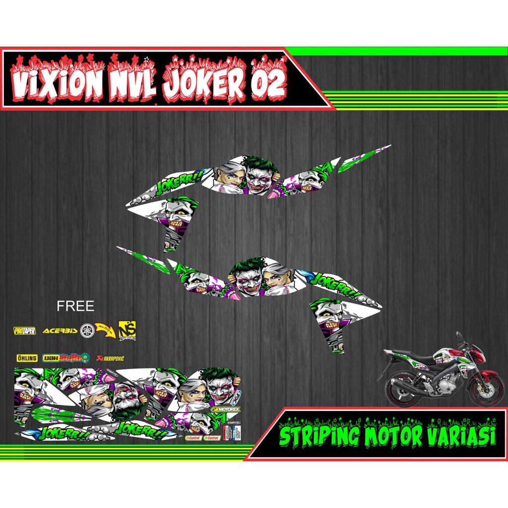 Vixion nvl joker 2 สติ๊กเกอร์มอเตอร์ไซค์ striping